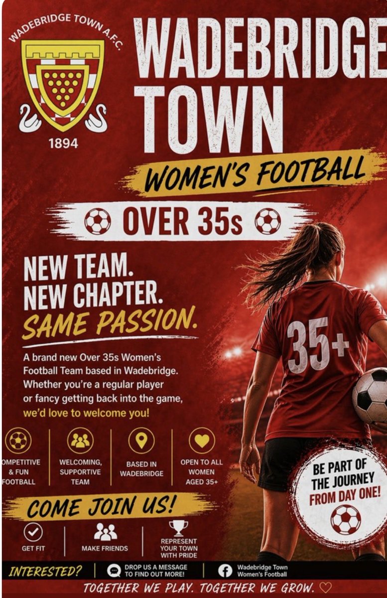 wadebridgelfc's tweet image. ⚽️BIG ANNOUNCEMENT FOR WADEBRIDGE⚽

Introducing the Wadebridge Town Women’s Veterans — a brand new Over 35s Women’s Team.

Come join us, get fit, make friends, and have fun!

Interested? Drop us a message. 

#Wadebridge #WomensFootball  #GetInvolved

@SWWFN @swsportsnews