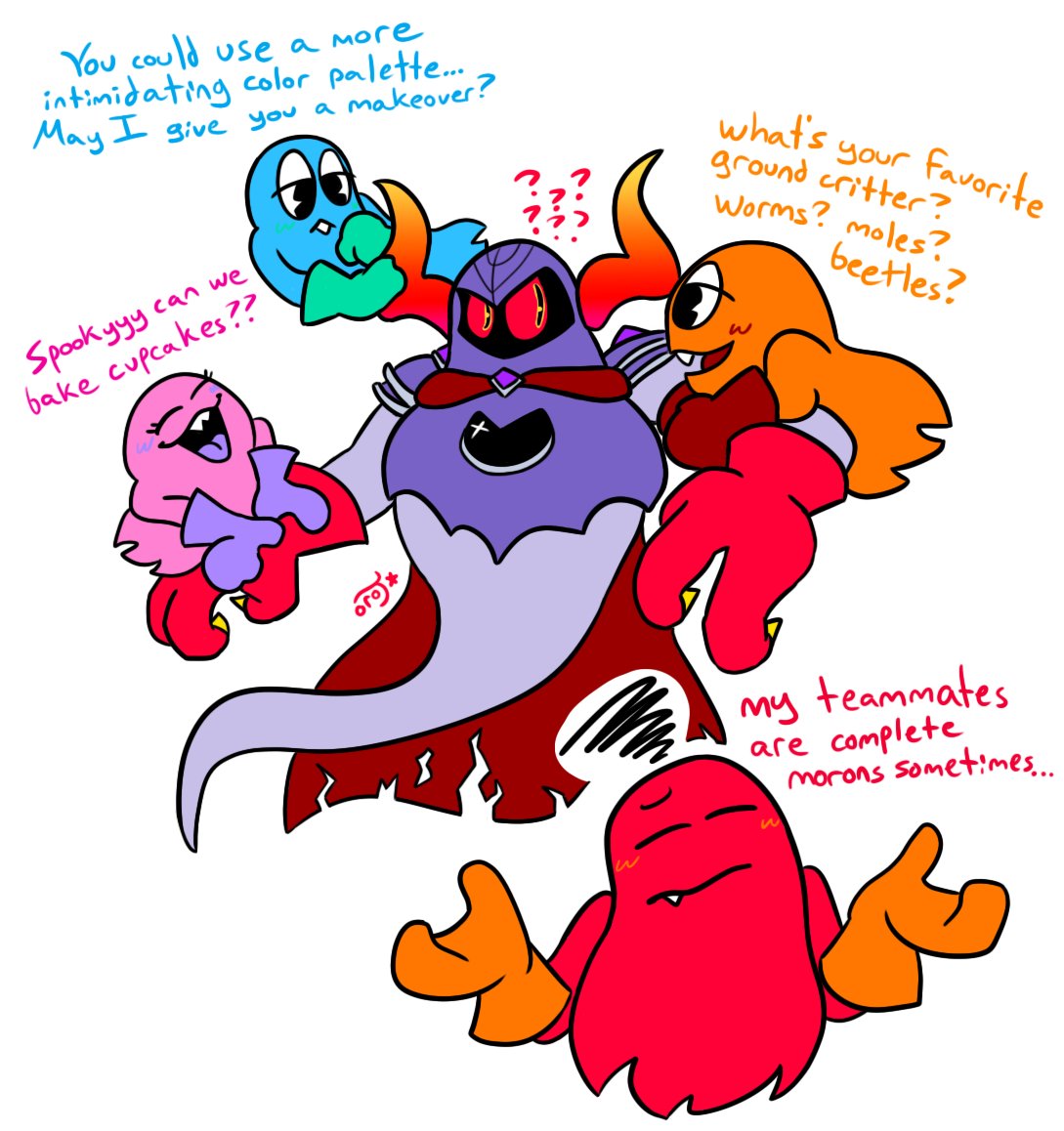 oro_junestar's tweet image. silly ghosts tormenting their new leader #pacman #spooky