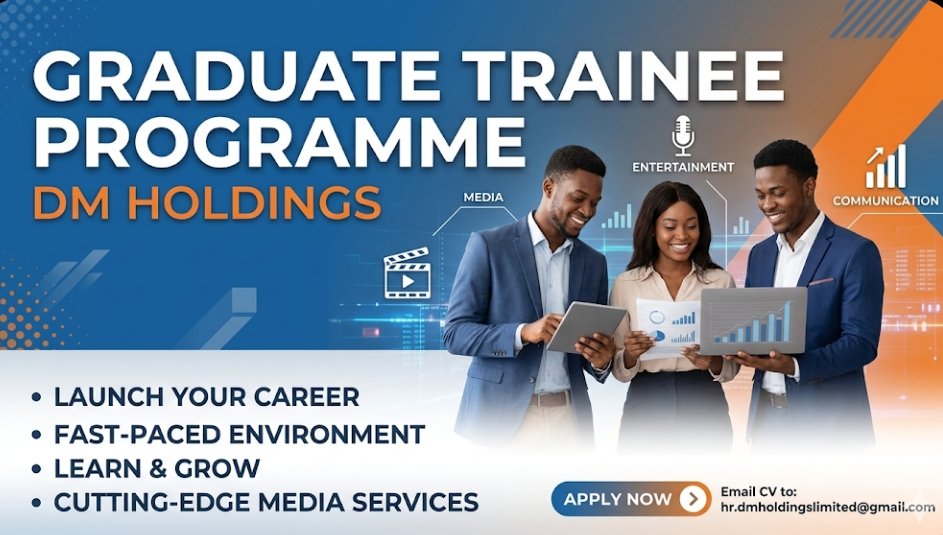 allendress1's tweet image. DM Holdings Graduate Trainee 

DM Holdings Limited is a large company with vast interests in Entertainment and Media business. With each of the...Read more at facebook.com/share/p/1GuN4s…

#graduatetrainee #jobs #recruitment #employment
