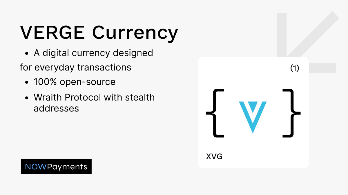 NOWPayments_io's tweet image. Privacy-focused payments, lightning-fast! Experience secure, network-anonymous transactions from the @vergecurrency team!

Transact with confidence, accept seamlessly!

Ready to apply XVG payments? NOWPayments has you covered: nowpayments.io/supported-coin…