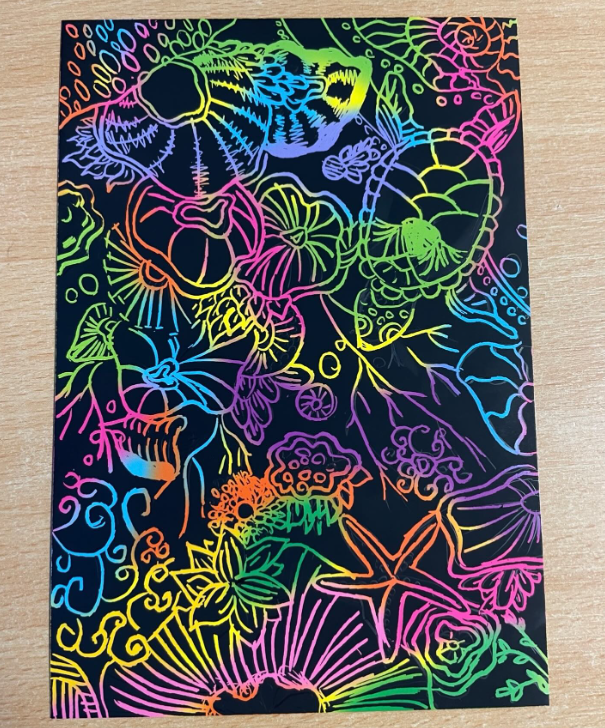 BournvilleSch's tweet image. An excellent sgraffito seascape inspired by Yellena James ⭐️ KS3 Art club is on every Wednesday from 3-4pm⭐️  #dedication #ks3art