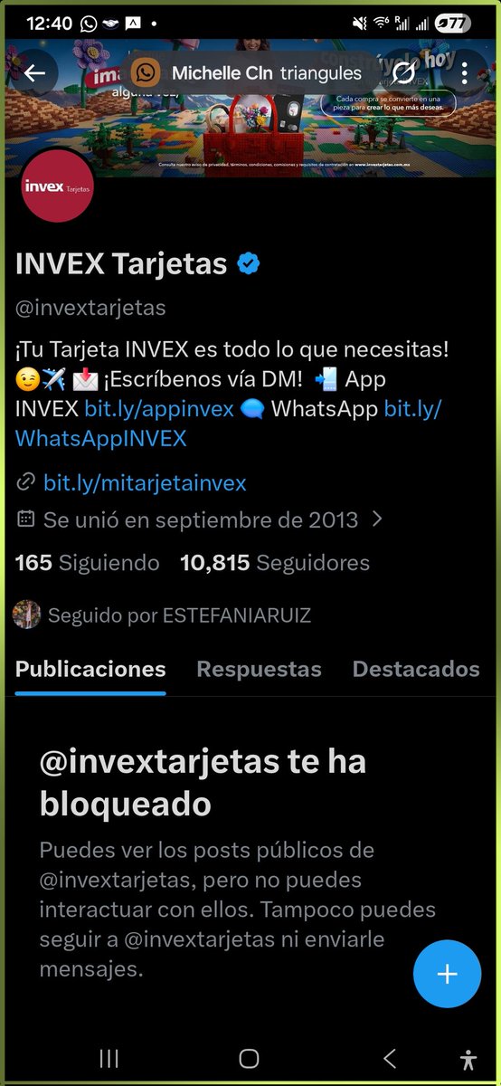Tony_Camacho1's tweet photo. @michelle_gsanz @CondusefMX 
Muchas gracias por el apoyo, @invextarjetas me acaba de bloquear, como me van a "ayudar" si se esconden ahora? https://t.co/Eat5BIsxZ6