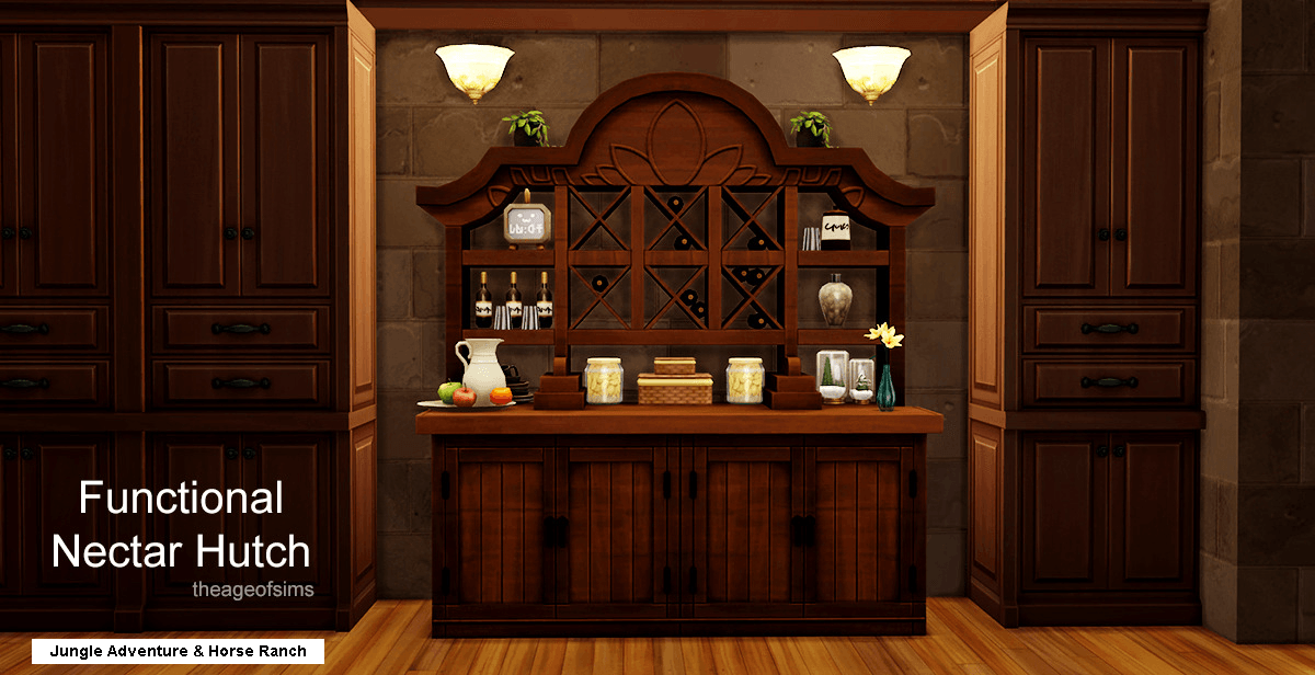 AgeofSims's tweet image. Sims 4 Horse Ranch Functional Nectar Hutch with a bunch of addition slots. 

You will need Sims 4 Jungle Adventure and Sims 4 Horse Ranch for this object to function as intended.

Find it for free here: curseforge.com/sims4/mods/fun…

#thesims #sims #sims4 #sims4cc #sims4horseranch #ts4