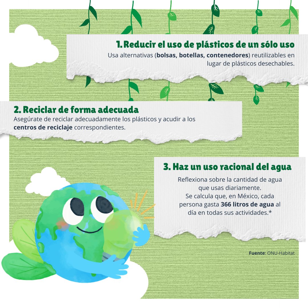 PUMAGUA's tweet image. Hoy celebramos el #DíaMundialdelaTierra con algunas #Recomendaciones que puedes convertir en hábitos amigables con el #MedioAmbiente y así acercarnos a un #FuturoSostenible. 💧💧

¿Agregarías alguna otra acción?💧😱
¡Compártenos en los comentarios!

@Agua_UNAM