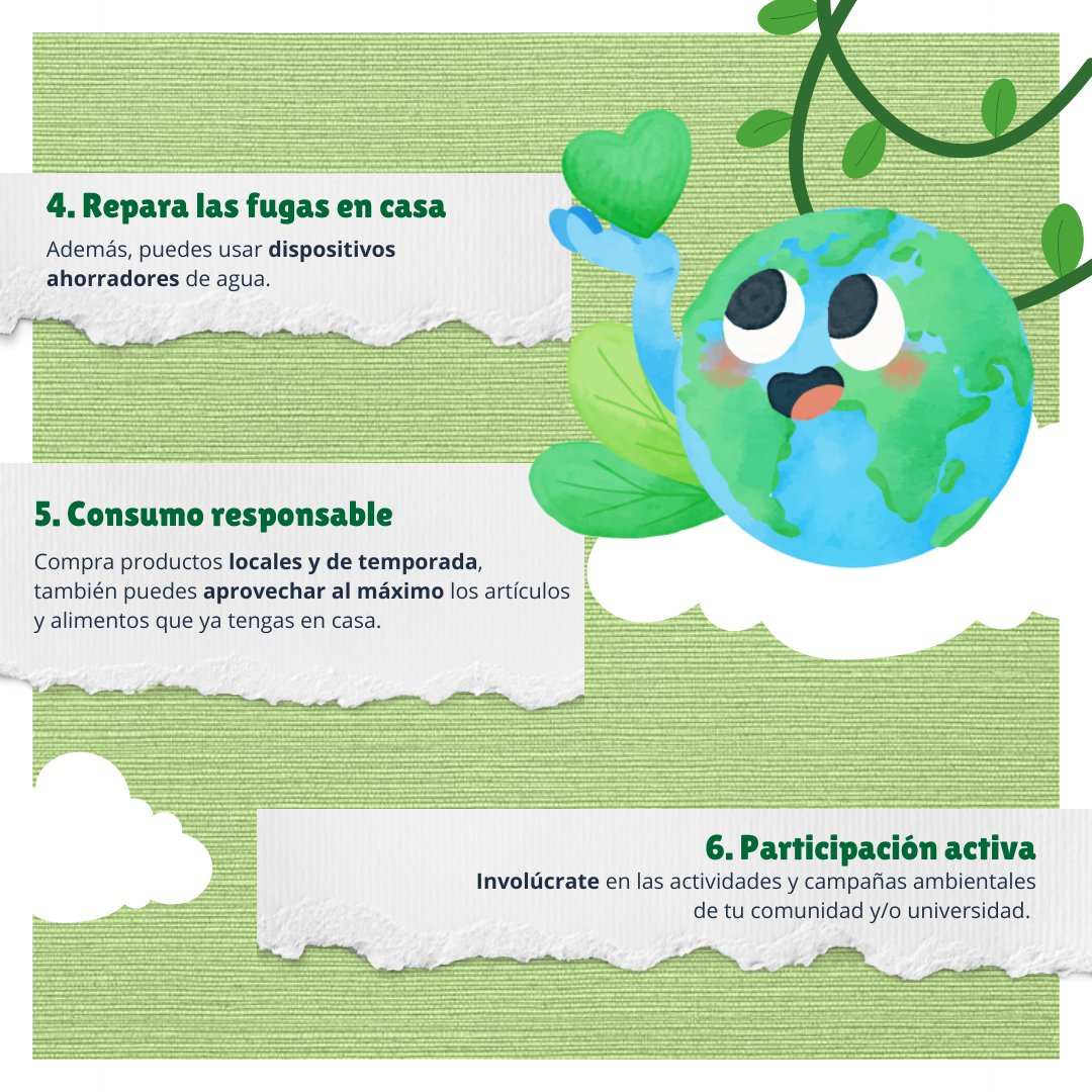PUMAGUA's tweet image. Hoy celebramos el #DíaMundialdelaTierra con algunas #Recomendaciones que puedes convertir en hábitos amigables con el #MedioAmbiente y así acercarnos a un #FuturoSostenible. 💧💧

¿Agregarías alguna otra acción?💧😱
¡Compártenos en los comentarios!

@Agua_UNAM