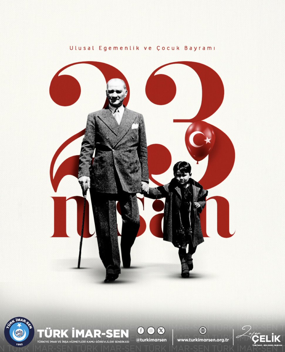 Geleceğimizin teminatı olan çocuklarımızın 23 Nisan Ulusal Egemenlik ve Çocuk Bayramı kutlu olsun. Başta Gazi Mustafa Kemal Atatürk olmak üzere, bu vatanı bize emanet eden kahramanlarımızı rahmet ve minnetle anıyoruz.