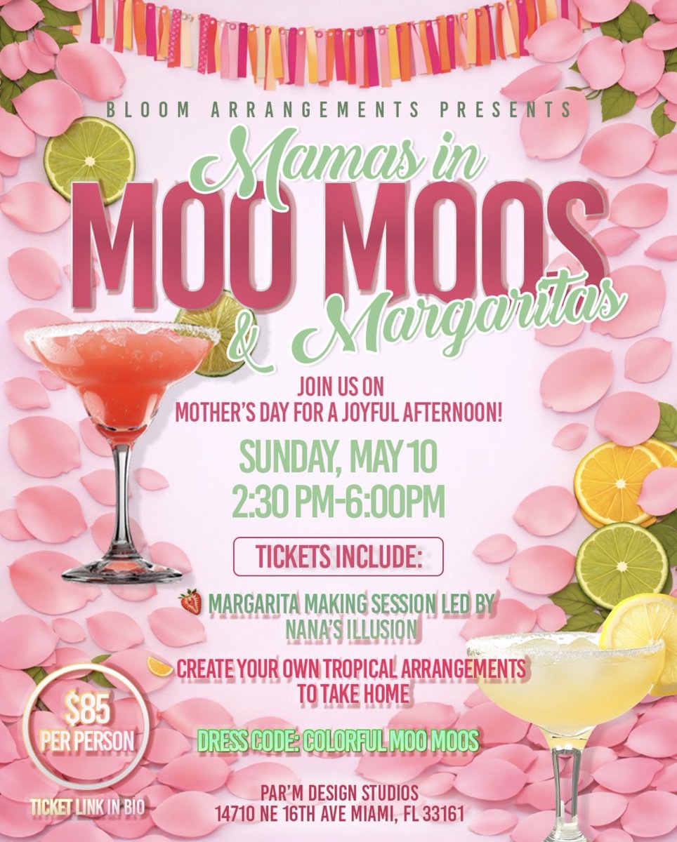 _kencia's tweet photo. Hey Miami, I’m hosting a Mother’s Day Event with my flower business🥰. Mommies tap in 💐🍹 Tickets can be purchased at https://t.co/V8VNIVLp2n https://t.co/pFTwSw8I8J