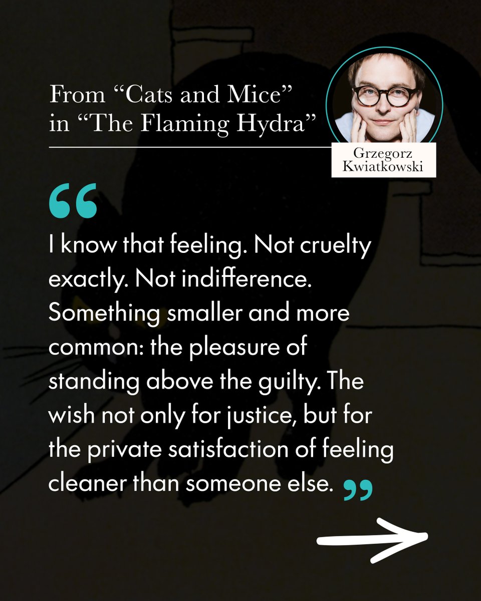 fvaht's tweet photo. #FVAHT Artist-in-Residence @Grzegor54109874 has become a member of the Flaming Hydra collective. His essay “Cats and Mice” is about the Brothers Grimm. Above all, it’s about war and the way we gradually become so used to it that it no longer shocks us.
https://t.co/pZyKlSXFpf https://t.co/wdSCnsWcU1