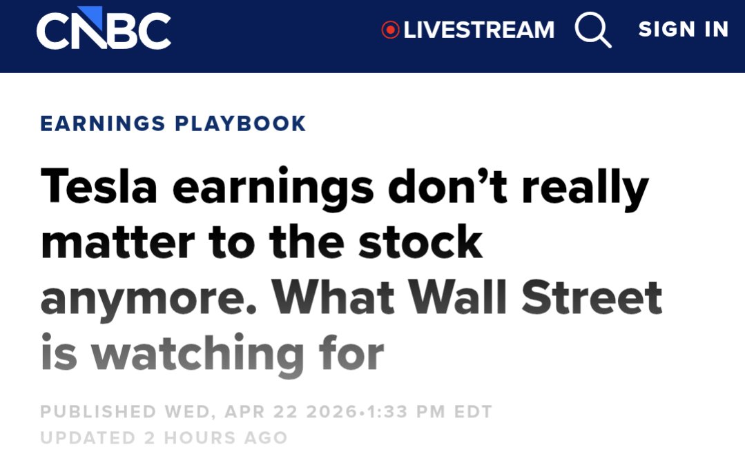 I almost forgot $TSLA had earnings today. Is it true what they report now doesn't matter that much anymore?