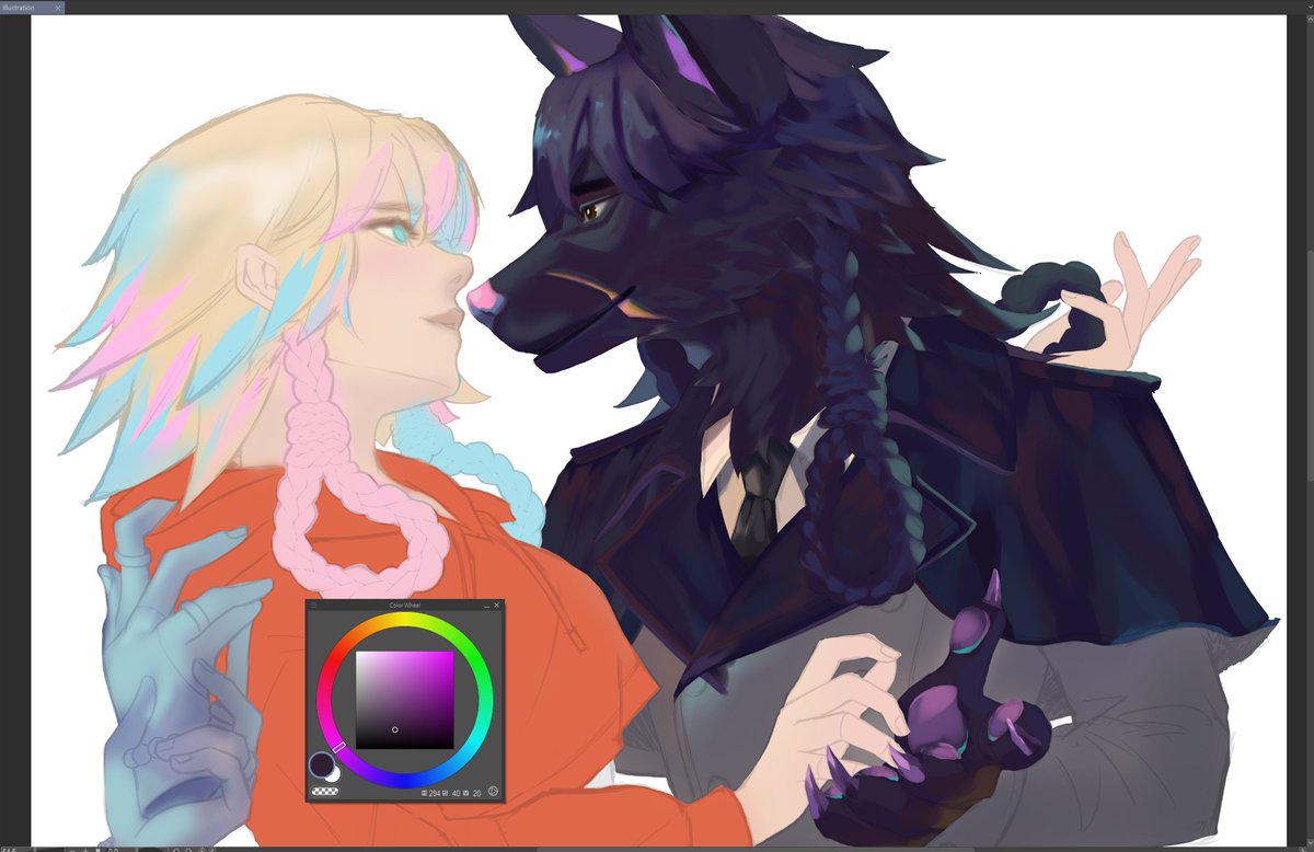 RayDarkwolf's tweet image. It's HAPPENINGGG #wenclair #wip #coloring