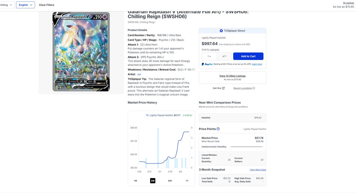 what are we doin <a href="/TCGplayer/">TCGplayer</a> why are we promoting the highest listing price on a card that's a 50-70 dollar card?
