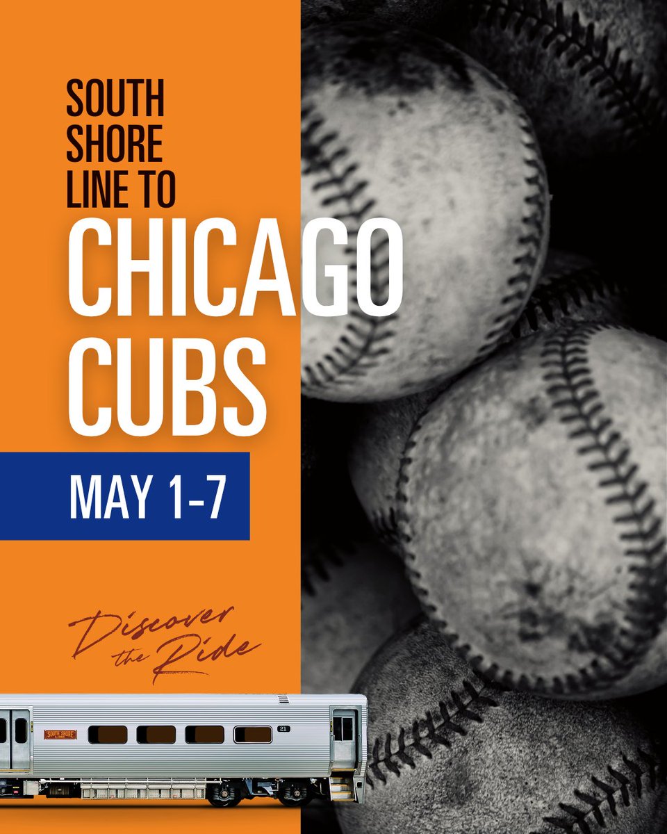 southshoreline's tweet image. Heading to Wrigley Field for a Cubs game May 1-7? Take the South Shore Line to Chicago and make the trip easier. Skip the drive, avoid parking stress, and enjoy the ride.

mysouthshoreline.com
#ChicagoCubs #SouthShoreLine