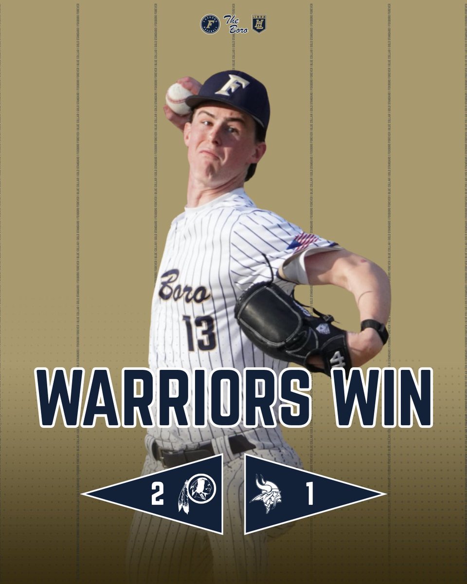 FoxboroBaseball's tweet image. WARRIORS WIN

Final
Foxboro 2
East Bridgewater 1

Stow (1st career W) CG 🚨No Hitter🚨
1R 0ER 9K / 2-3 HR 2RBI
Rego 1-2 2BB
C. Trimble 1-3 BB
Hardiman 1-3

#BlueCollar #GoldStandard #FoxboroForever