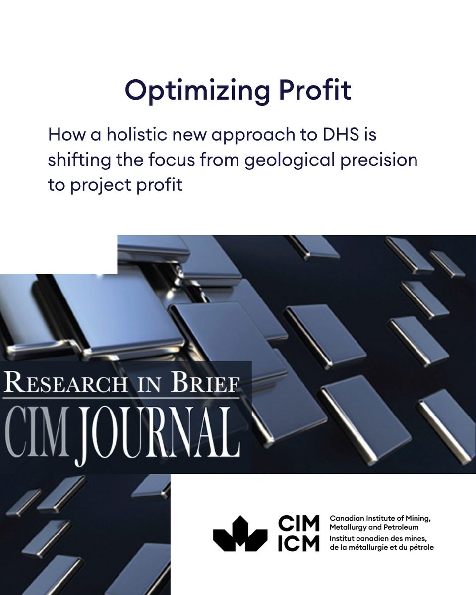 CIM_ICM's tweet image. Are you optimizing for accuracy—or profit?

New CIM Journal research shows drill-hole spacing that maximizes profit may not minimize error.

Read more: cim.org/news/2026/opti…

#FutureofMining #CIMjournal #MiningEstimation #ResearchinBrief #CIMcommunity