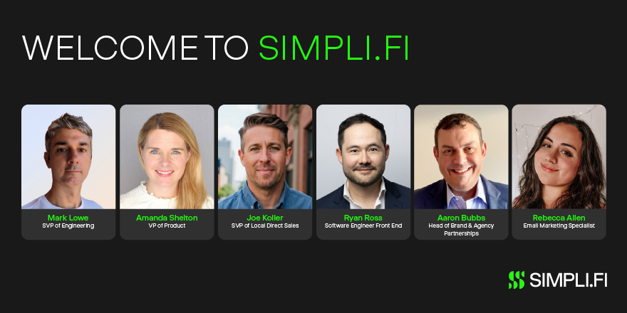 simpli_fi's tweet image. Simpli․fi is growing! 

We’re taking a moment to welcome the newest members of the Simpli․fi team. 

Welcome to the team, Mark, Amanda, Joe, Ryan, Aaron, and Rebecca!

We’re so glad you’re here!

 #TeamGrowth #Simplifi #CompanyCulture #TeamExpansion