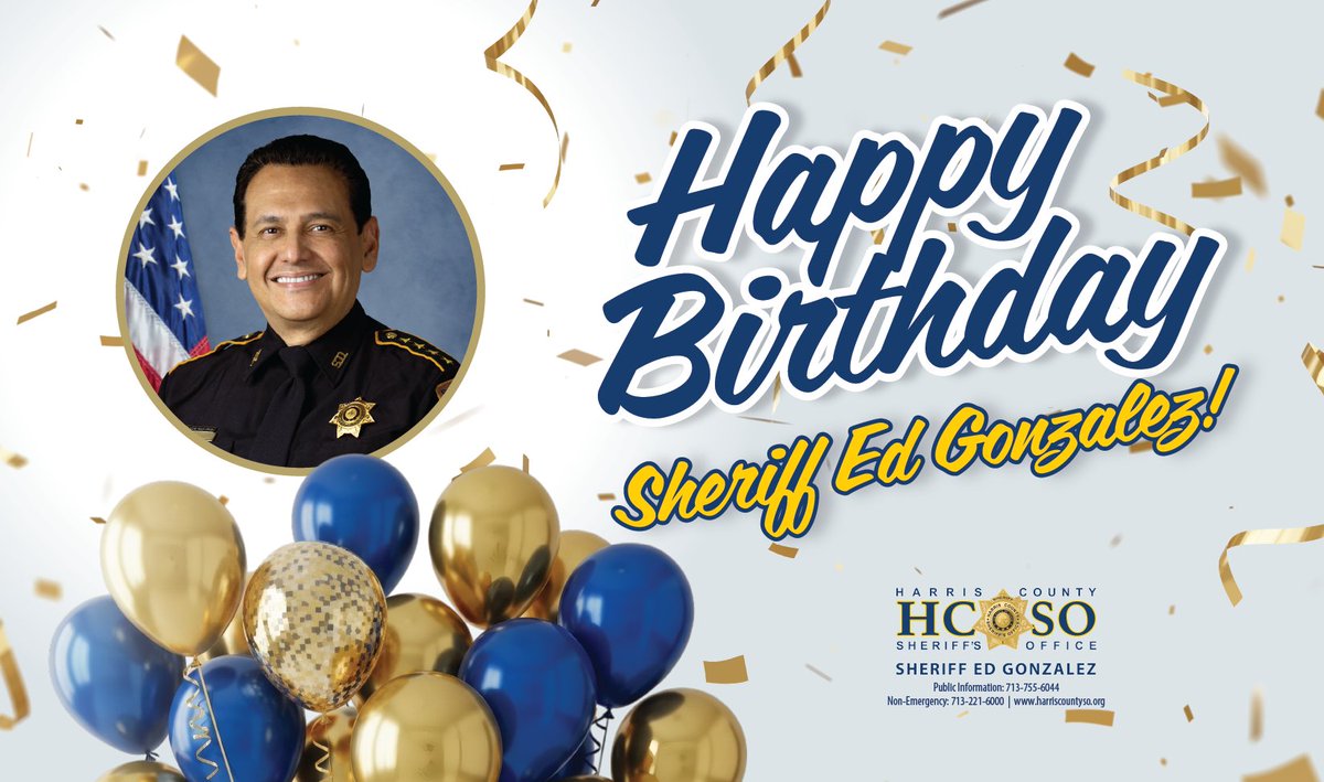 Join us in wishing <a href="/SheriffEd_HCSO/">Ed Gonzalez</a> a very happy birthday! 🥳 Enjoy your special day to the fullest!💙🎈