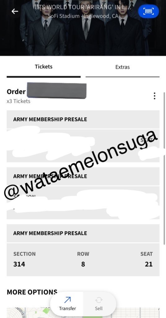 WTS

1 LA TICKETS DAY 1 
📍 SOFI STADIUM
Section 314 Row 8 Seats 21
$187.25 or £140

TM transfer after payment is received.
Payment via Paypal G&amp;S (buyer pays fee).

If interested please DM!

<a href="/875tickets/">BTS TICKET HELPER⁷</a>