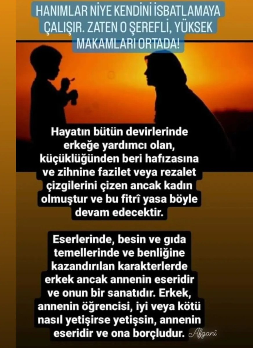 SNTH1293's tweet image. HANIMLAR NİYE KENDİNİ İSBATLAMAYA ÇALIŞIR. ZATEN O ŞEREFLİ, YÜKSEK MAKAMLARI ORTADA!

 Erkek, annenin öğrencisi, iyi veya kötü nasıl yetişirse yetişsin, annenin eseridir ve ona borçludur.

Urvet-ul Vüska

#women #mother #kadın #türkiye