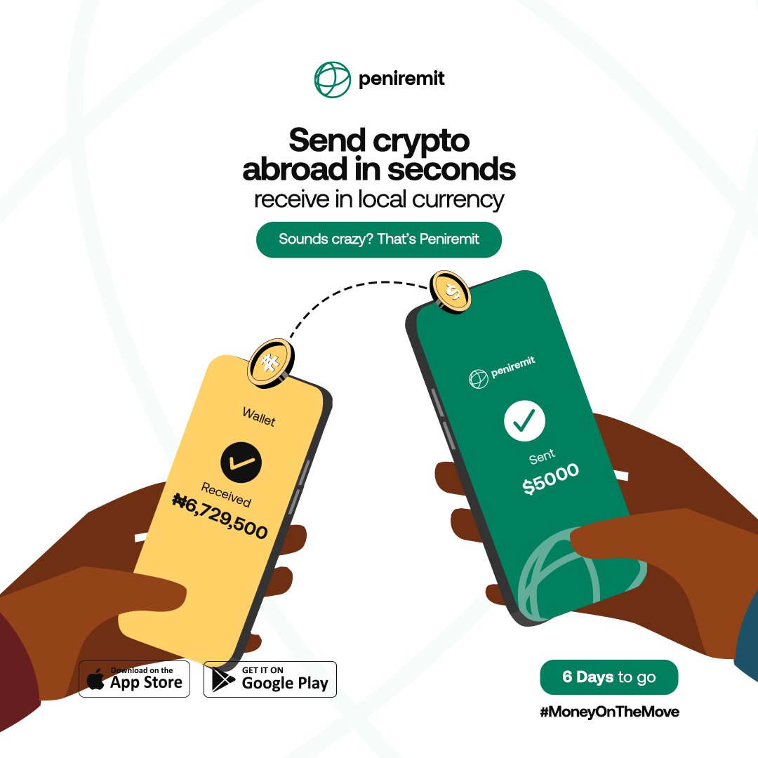 Less than 5 days to go.

Patiently waiting for the D-Day.

No middlemen wahala,

No extravagant charges,

Use <a href="/peniremit/">Peniremit</a> 

Interact with $WKC

$WKC is the BULL RUN