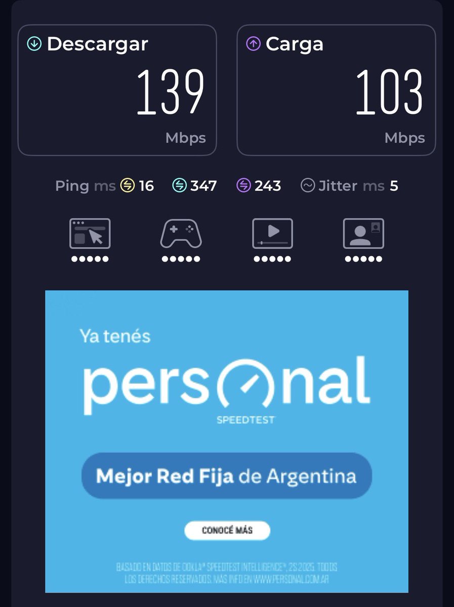 jinegri's tweet photo. Personal Flow:
Pago 600 Mbps → me dan 139.
6 cortes promedio al día 
Foto adjunta, La Plata City Bell 
¿Esto es “la mejor red fija de Argentina”? No me hagan reír.
@Personal @flow
@MovistarArg @ClaroArgentina @Telecom_Arg @ENACOMoficial
#PersonalFlowEstafa https://t.co/lvYnuh2mO0