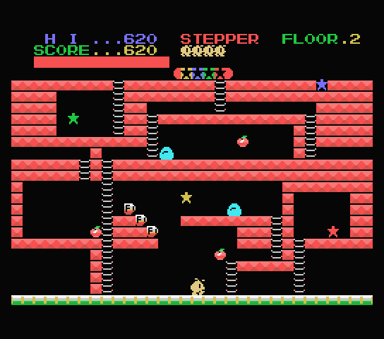 Supmsx's tweet image. ステッパー  / Stepper
#MSX #MSXWorld game of the week
An action/puzzle game where you have to collect four stars to go to a new level but of course some creatures won't you do that