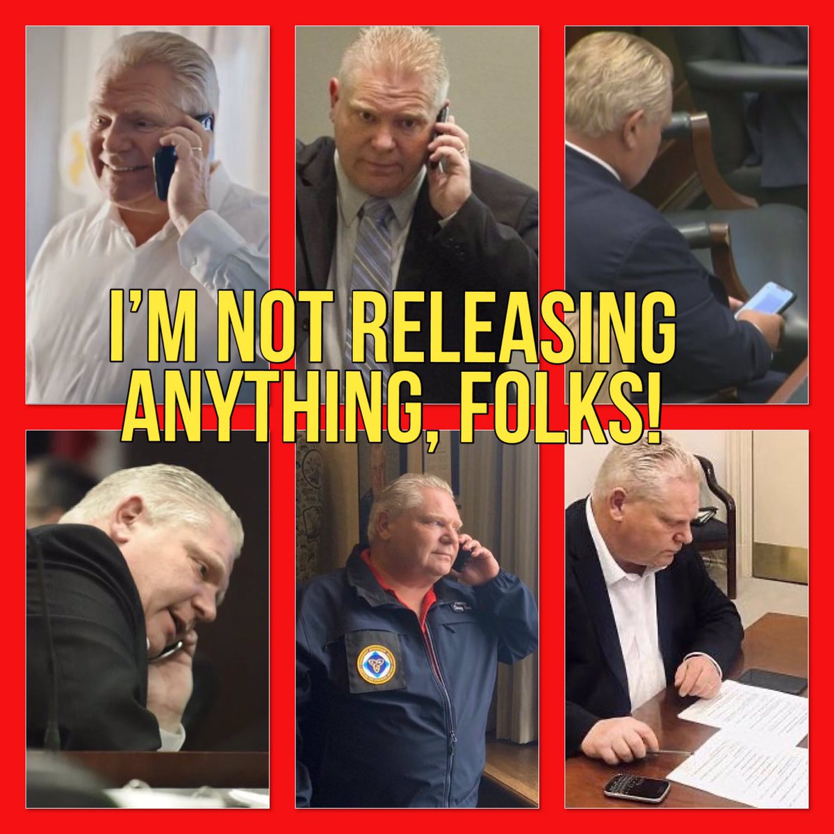 Don’t forget, Doug is changing FOI laws so he doesn’t have to release his phone records. Now we will never know what government business he conducted on his personal phone in the past or what shady deals he will conduct in the future. 🤨