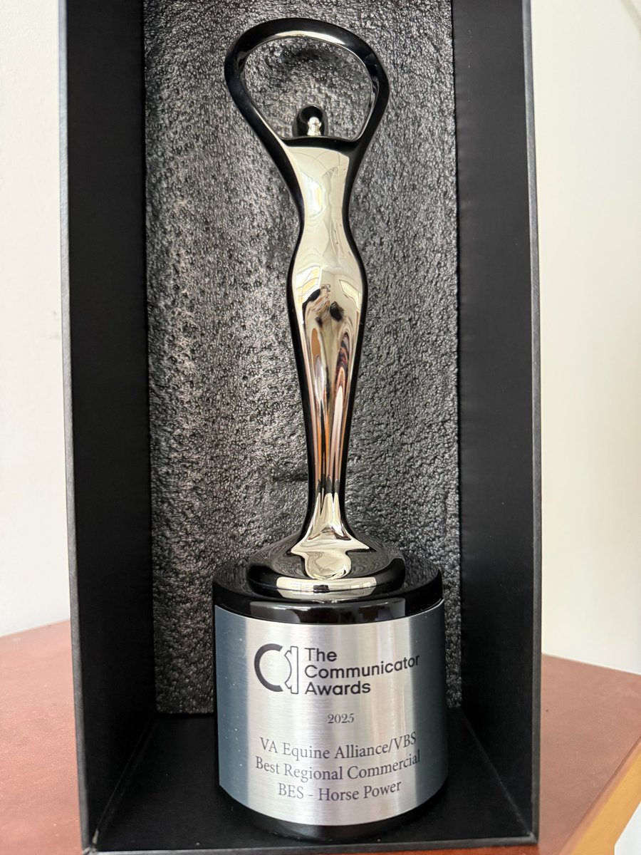 virginiaracing's tweet photo. Congratulations to The Virginia Equine Alliance team, in partnership with @BESStudios, who have been honored by the @commawards for 2025's Best Regional Commercial for their standout spot, Horse Power. #VAbred https://t.co/BTvWvcOJvc
