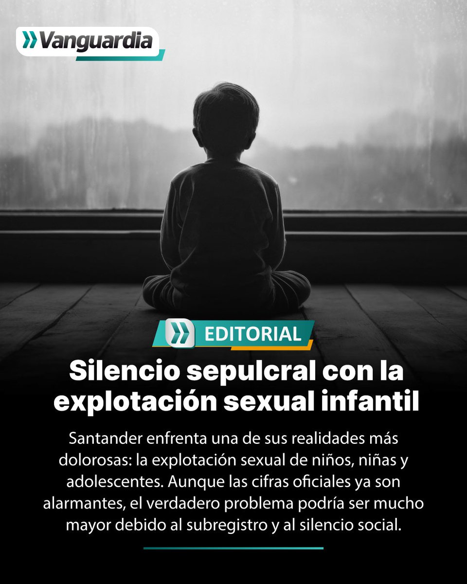vanguardiacom's tweet image. #Editorial Santander es el cuarto departamento con más casos de explotación sexual infantil en el país. ¿Por qué seguimos callando?
El editorial analiza cómo nuestra cultura ha confundido la "firmeza" con la indiferencia ante el abuso. Ser valiente hoy significa denunciar.
