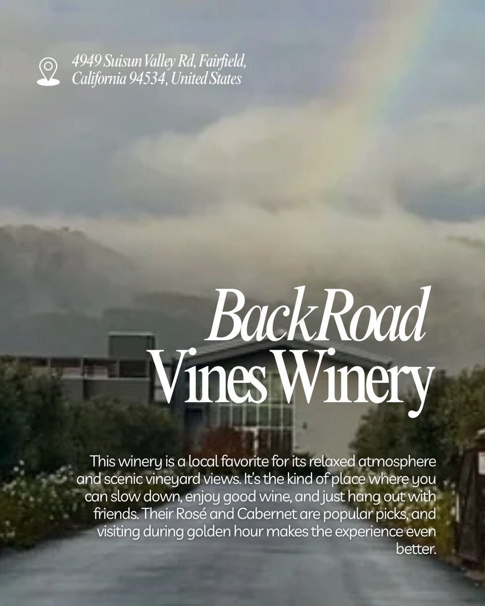 AgentChrisLuna's tweet photo. Skip the Napa crowds and head to Suisun Valley! 🍷✨

From the polished vibes at Caymus-Suisun and golden hour at BackRoad Vines to the intimate charm of Vezer Family and Tolenas Winery, this is the East Bay’s best-kept secret for weekend escapes. https://t.co/UtF2T7iQtH