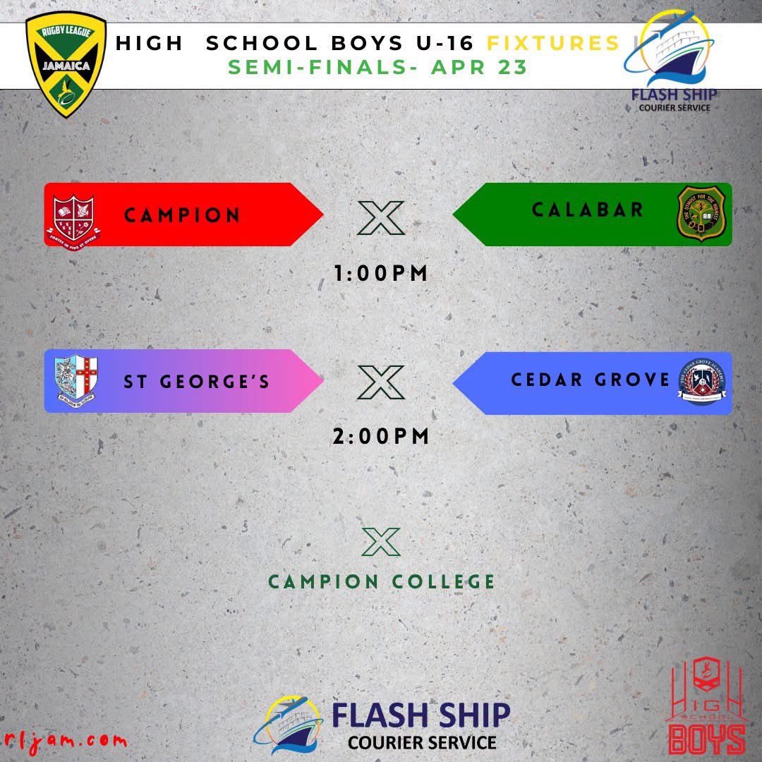 Our U16 rugby league team are in @rugbyleaguejamaica / @flashship_courier National U16 Semi-Finals. We face Campion College tomorrow at 1pm at Campion. Kudos to the lads for getting this far.