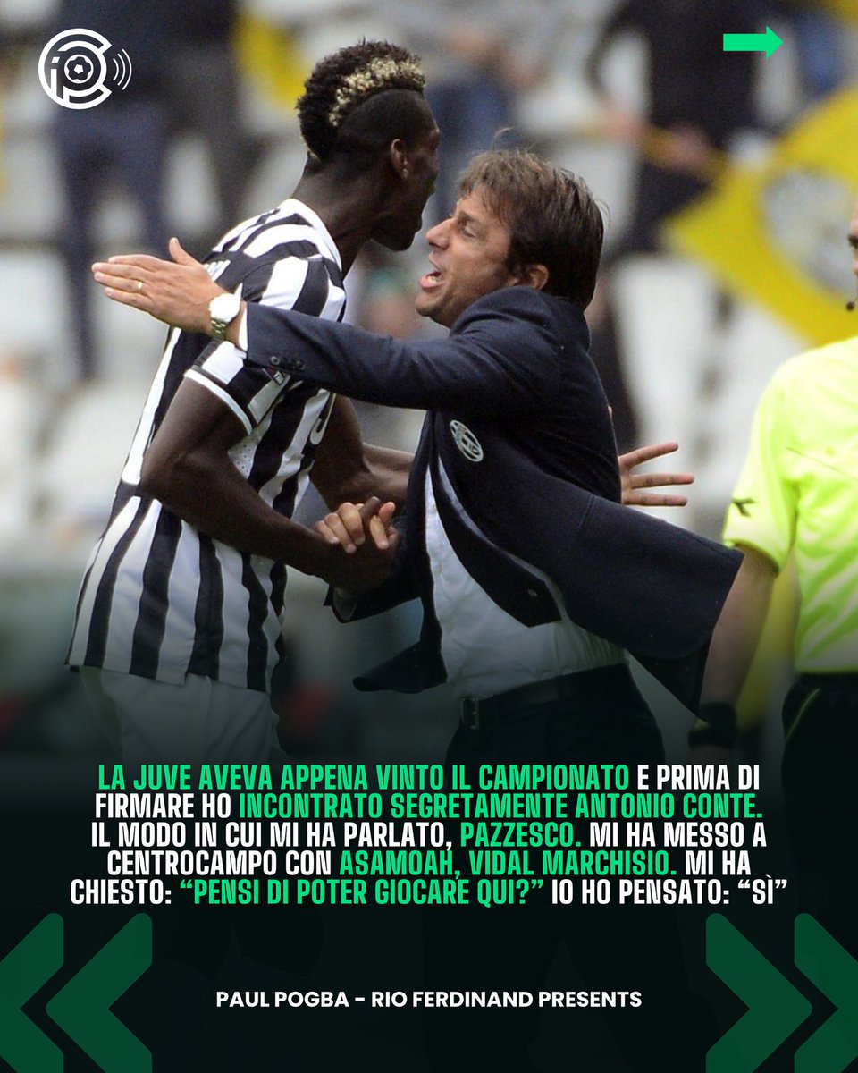 CalcioPillole's tweet image. 🔊 Paul Pogba torna a parlare e lo fa raccontando aneddoti sulla Juventus sul canale YouTube di Rio Ferdinand Presents

#CalcioinPillole #Pogba #Juventus #Conte