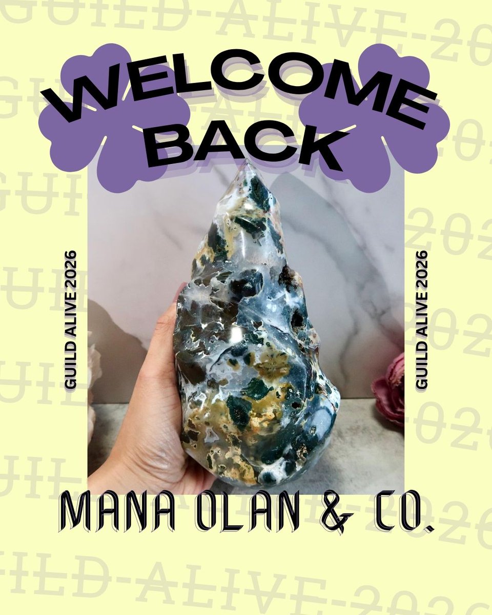 Guild_Alive's tweet photo. Welcome back Mana Olan &amp; Co. !

"Handmade crystal jewelry, natural stone ornaments, and pure beeswax candles."

https://t.co/SkmVLvlQx5
IG: @ manaolanandco https://t.co/kNCvTo0bdd