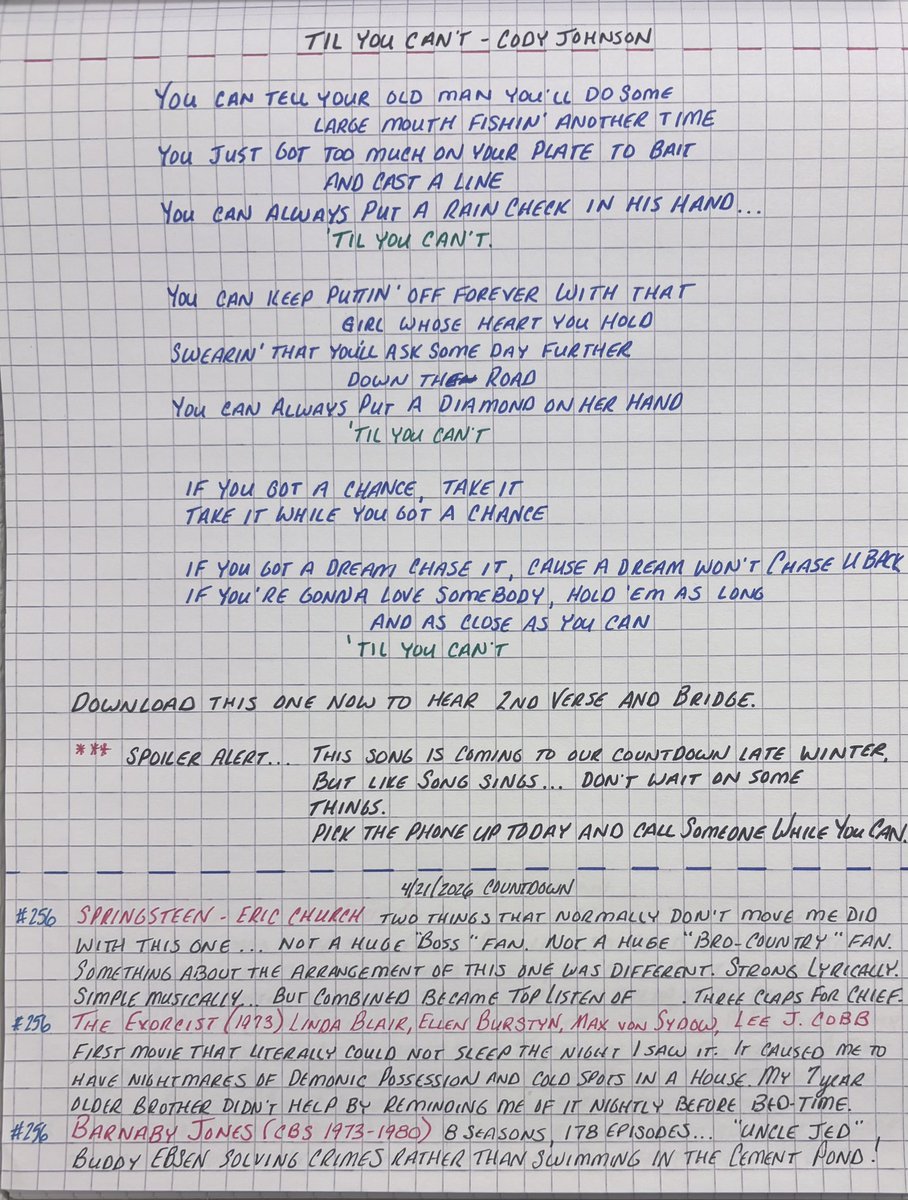 coachneighbors's tweet photo. #256’s

Year #32 Coaching…. Team #60…

@codyjohnson dropped this one in 2021 and has been the first song on ever new year’s playlist…. Written by Ben Stennis and Matt Rogers…

@KidRock has a version out that is an added verse…

Reminder…

“If you got a dream chase it, cause a dream won’t chase you back”

Countdown Shares
🎤 share honors an icon
🎦 share caused still causes nightmares
📺 share is worth finding on DVD