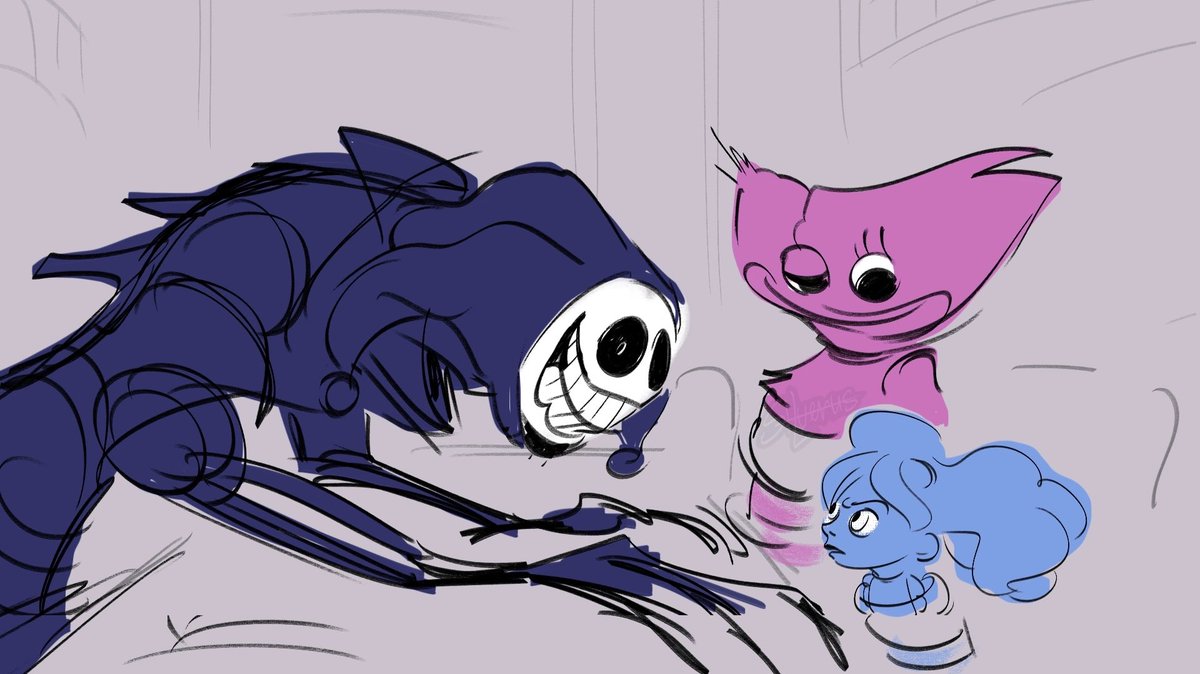 SilverusKvassus's tweet image. [The Prototype]: I built us a... [pause]

[Voiceover]: And what about the forgotten lines, Oliver?!

[everyone laughs]

[The Prototype]: I can't imagine what I've built for you! Probably a barn.

[Poppy]: (through laughter) A hotel!

#ppt #PoppyPlaytime