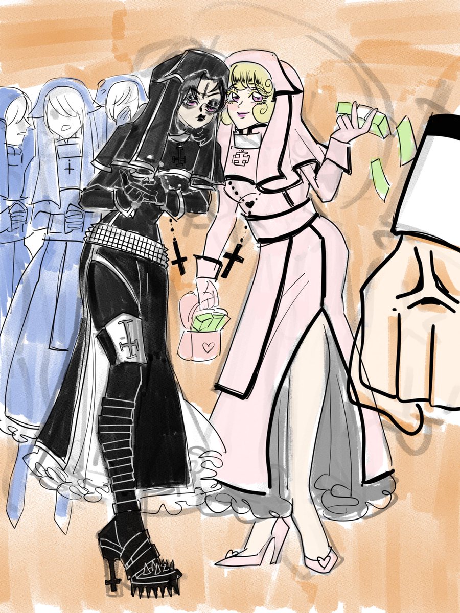 C_Banania's tweet image. #redraw #goth #pink #sketch