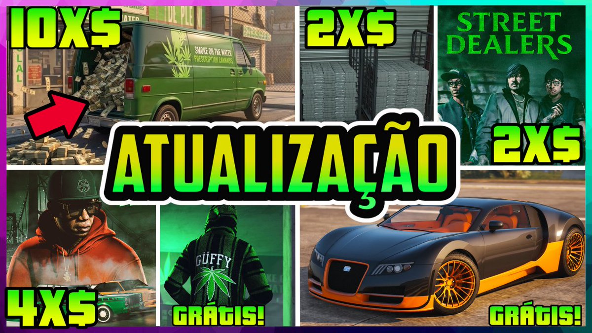 NOVA ATUALIZAÇÃO ÉPICA! 10X GTA$, SUPER CARRO GRÁTIS, MOLETOM GUFFY DE GRAÇA E 4X MAIS DINHEIRO! youtube.com/watch?v=or6vyW…
