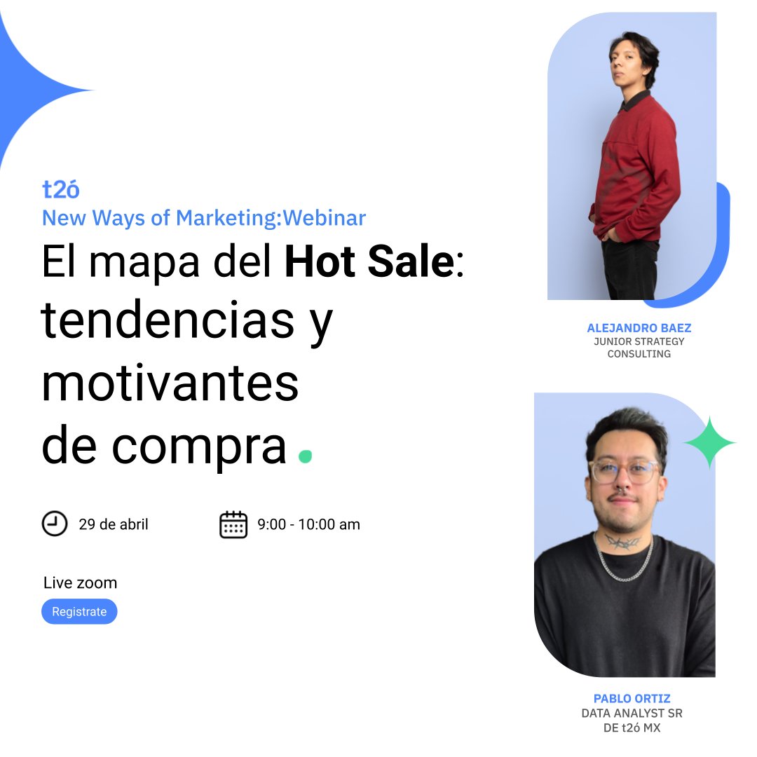 t2o_mx's tweet photo. Únete a este webinar y descubre las tendencias, motivadores de compra y canales clave que están marcando el Hot Sale de este año.

📅 29 de abril | 🕘 9:00 am | 💻 Zoom

👉 Regístrate sin costo https://t.co/nIop1E76ZF https://t.co/7zxWLRcEW8