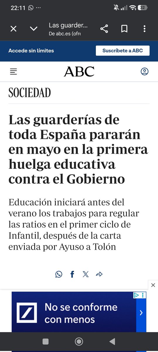 Tiene tela publicar una noticia de la huelga de educación infantil y que el titular de la noticia sea llamándole a las escuelas infantiles guarderías... <a href="/abc_es/">ABC.es</a> <a href="/ABC/">ABC News</a>