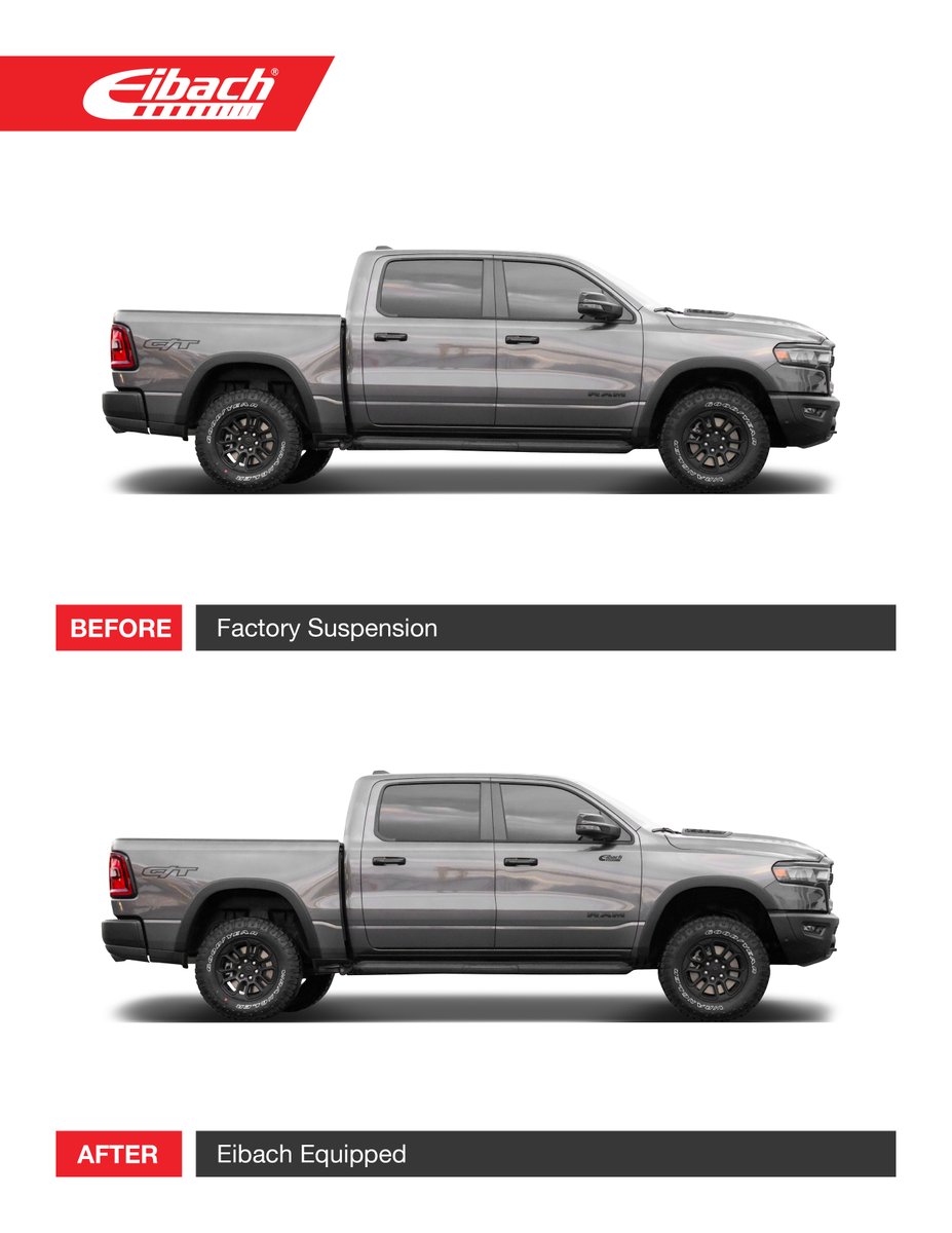 EibachCanada's tweet image. PRO-TRUCK-LIFT Stage 2R for the 2026 RAM 1500 Rebel is available to order online at eibach.ca.

Part # E86-27-011-06-22

#eibach #eibachcanada #ram1500