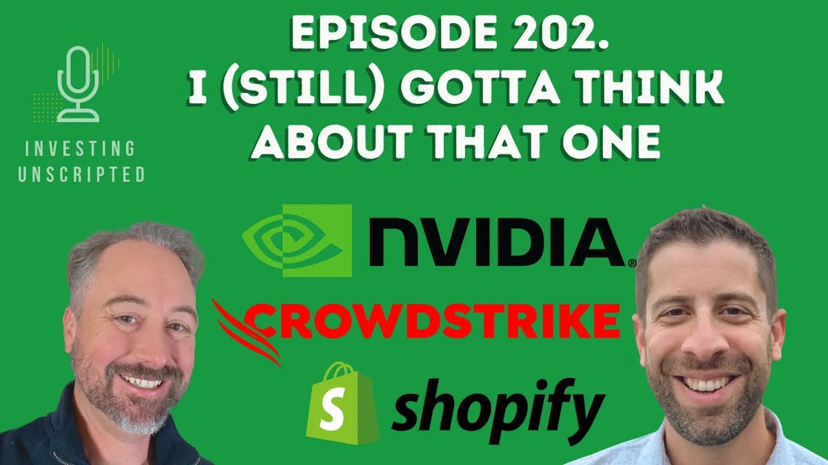InvestingPod's tweet photo. Jason and Jeff are letting AI take the wheel! Tune in for a rapid-fire portfolio speed round covering the biggest bear cases for Nvidia, Shopify, CrowdStrike, and more. #investing #stocks https://t.co/JMa0SSkhqA