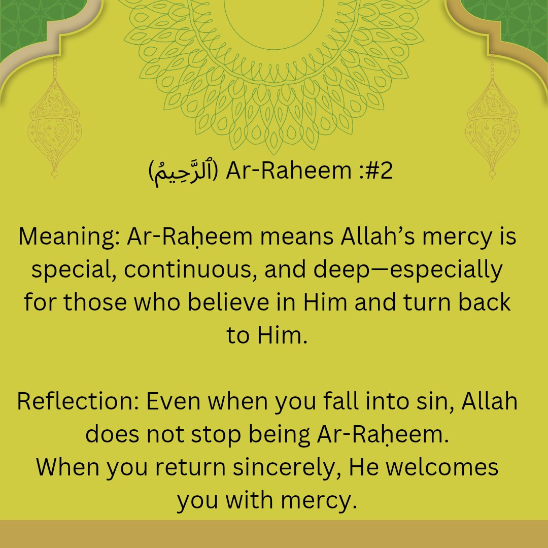 AnfatInspires1's tweet image. #AsmaulHusna #99namesofAllah #NamesofAllah #AnfatInspires #Reflections #IslamicReminders
