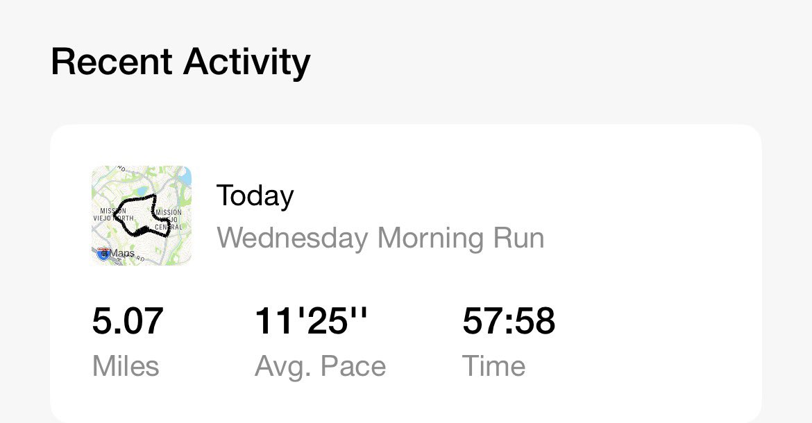 Wednesday Run Complete
5.07 miles at an average pace of 11:25 per mile <a href="/ComicConFit/">Comic Con Fit</a> #cosplayfit