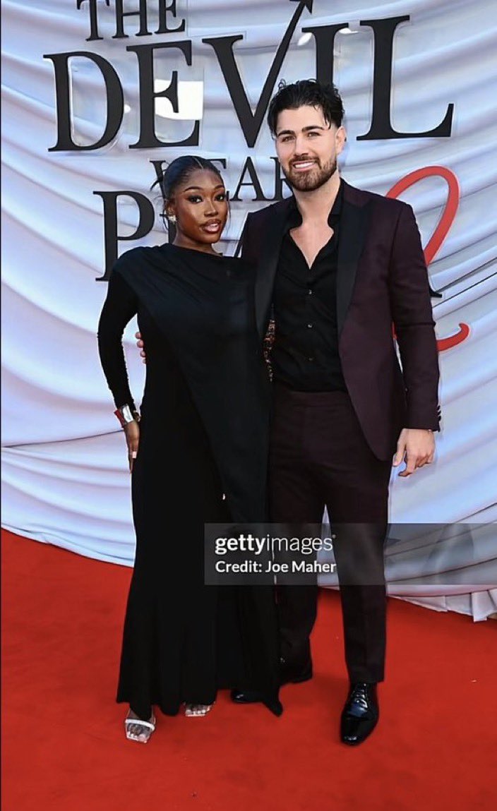 TrendshiftTea's tweet image. Leanne and Scott at the premiere of #Thedevilwearsprada 2 #Loveisland #Scottanne #LoveislandAllstars