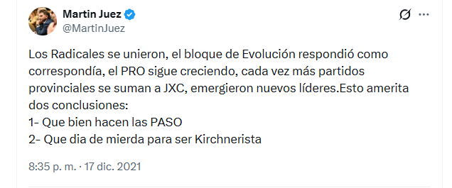 Pero quiero entender ¿Vos estas a favor o en contra de las PASO? 

Porque no hace tanto decías esto. Abrazo cabeza!