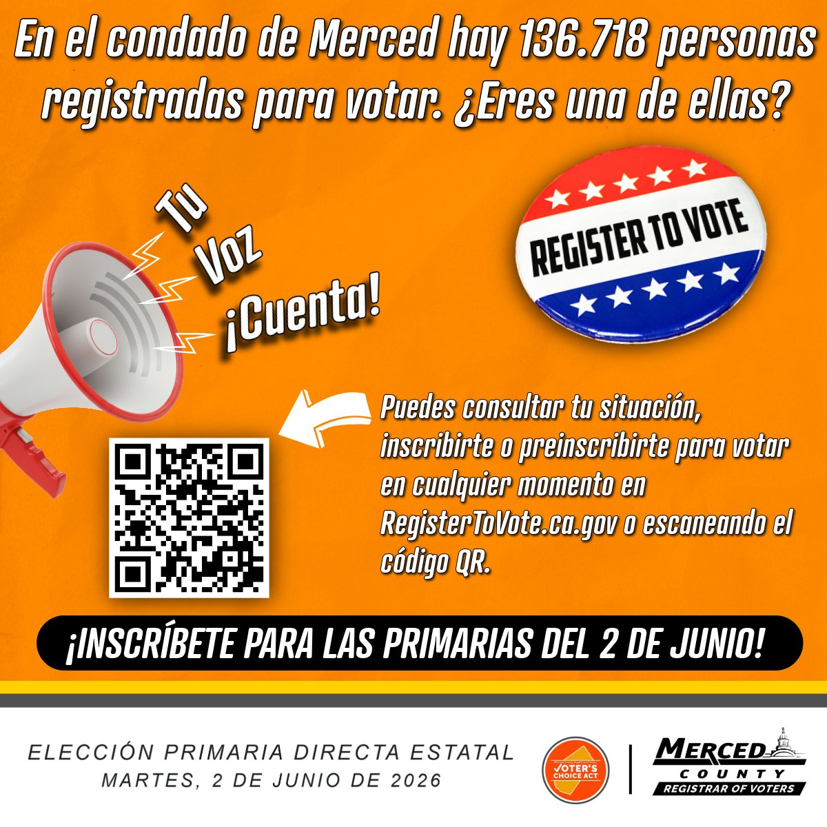 MercedCountyROV's tweet photo. Voters will begin receiving their ballots in about 2 weeks. 
Make sure you’re registered to vote! #Vote #VoteEarly #VoteReady #Elections #MercedCounty

Los votantes comenzarán a recibir sus boletas en aproximadamente 2 semanas. ¡Asegúrese de estar registrado para votar! https://t.co/motYnxKm9q