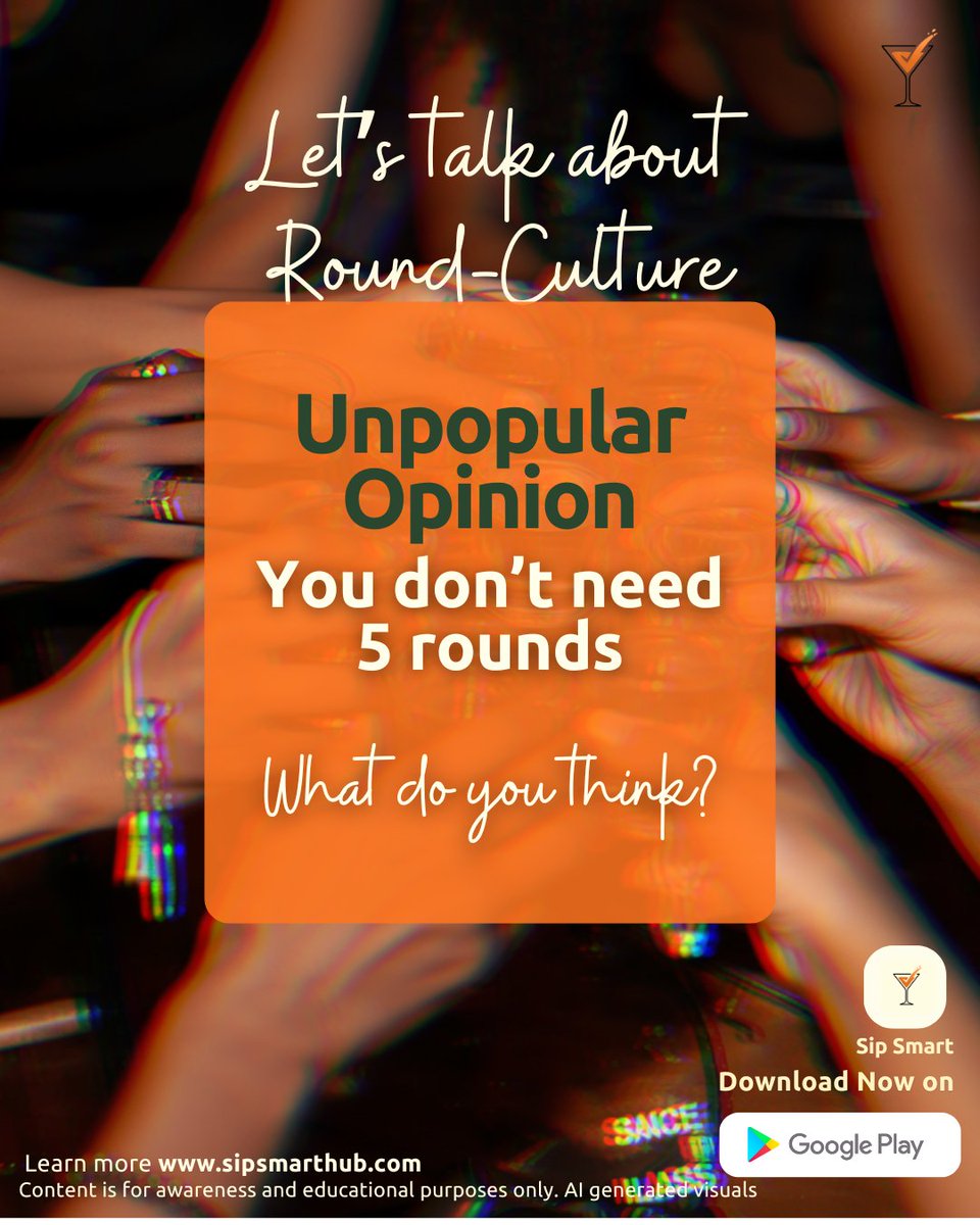 SipSmartLiving's tweet image. Round culture can get expensive fast.

Some nights, it stops being about fun and turns into keeping up.
Know your limit. Protect your budget. 

What’s your take, is round culture overrated?

Download SipSmart: play.google.com/store/apps/det…

Learn more: sipsmarthub.com
#SipSmart