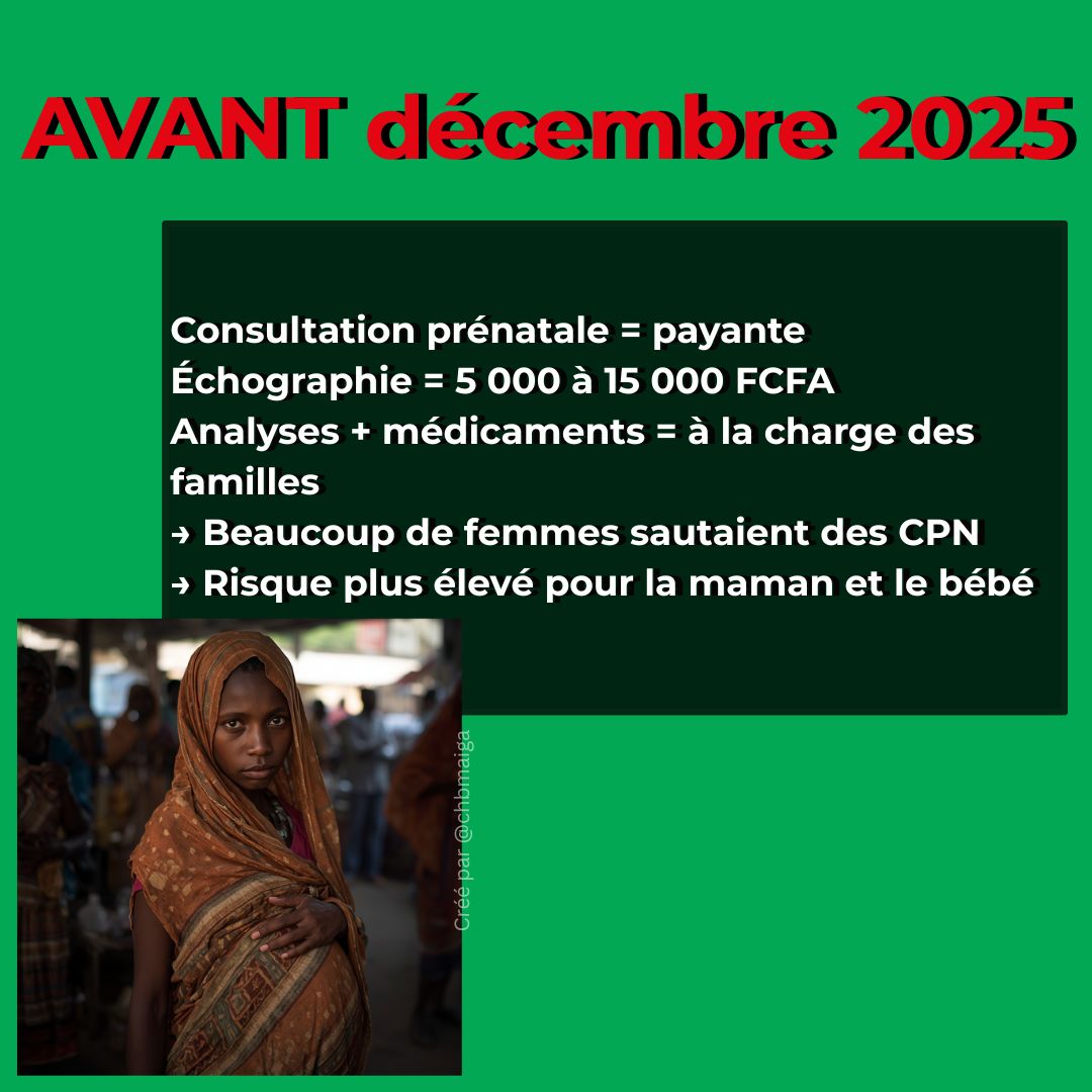 chbmaiga's tweet photo. 𝘾𝘼𝙍𝙊𝙐𝙎𝙎𝙀𝙇 𝙈𝘼𝙇𝙄_𝘿𝙃𝙁𝙁
Ce que la gratuité DHFF change VRAIMENT pour les mamans et bébés au Mali 🇲🇱

Pilote lancé en décembre 2025 dans 53 centres seulement.

Avant / Après + les 40 médicaments gratuits 👇

1/2

#GratuiteDHFF #SanteMaternelleMali #DHFFMali https://t.co/9XCqskzGq6