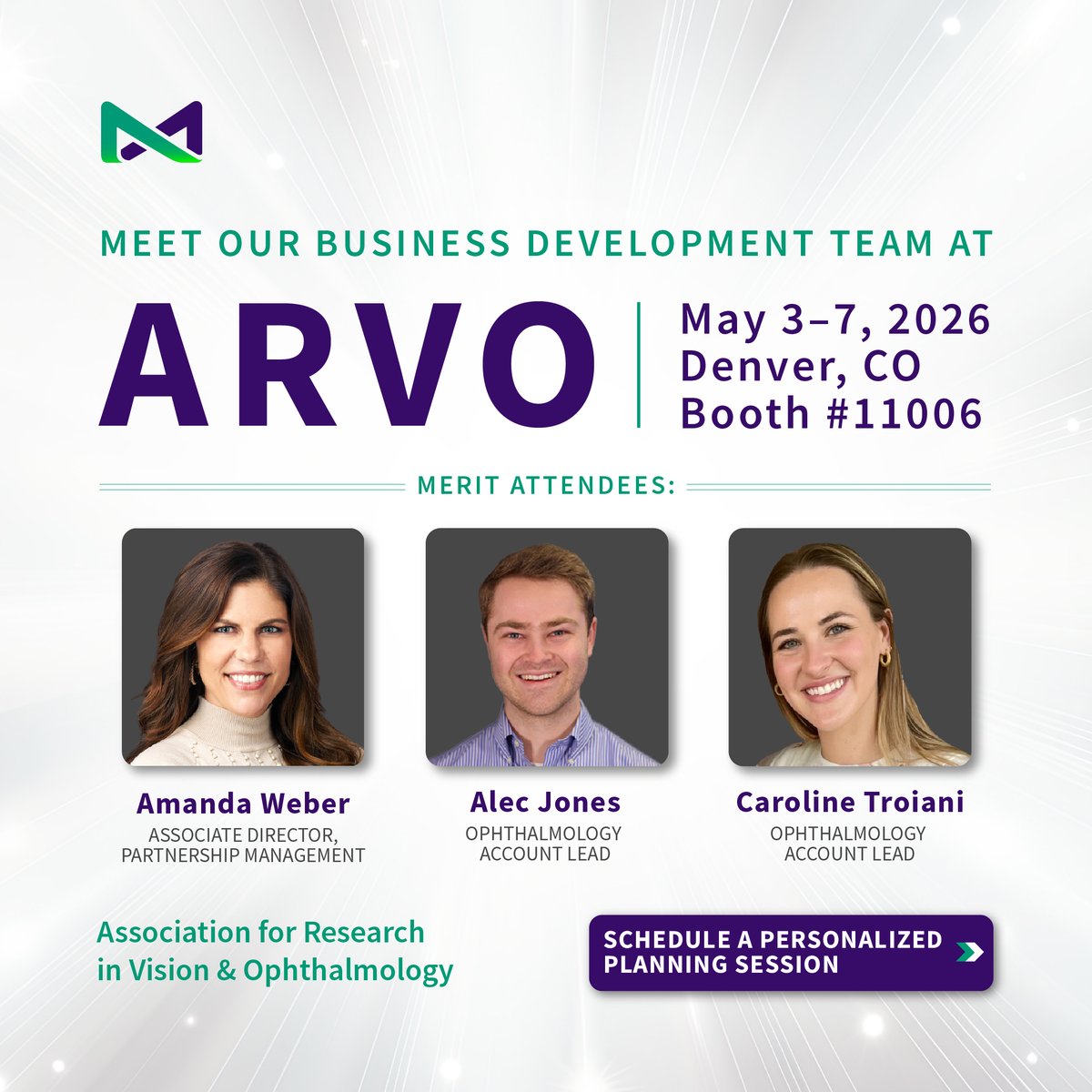 MERITCRO's tweet image. Meet our business development team in Denver next week at #ARVO2026! We provide personalized attention and prioritize establishing long-term relationships with Sponsors and CRO partners. meritcro.com/events/arvo/?u… #clinicaltrials #clinicalresearch #lifesciences #imagingsolutions