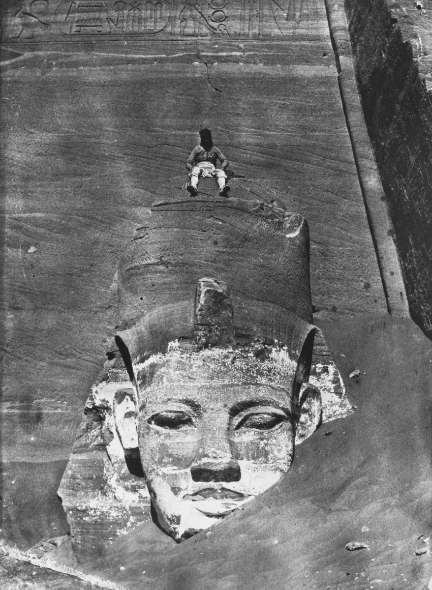First photograph ever taken of Abu simbel, using Calotype paper negative process in 1849 by Maxime du Camp