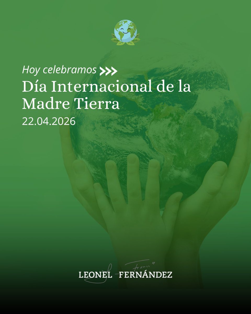 LeonelFernandez's tweet photo. Hoy, en el Día Mundial de la Tierra, reafirmamos nuestro compromiso con la protección de nuestros recursos naturales.

Cuidar el medio ambiente es un deber de todos. Actuemos con responsabilidad para asegurar un futuro sostenible para las próximas generaciones. https://t.co/Lc81Y0LnTt